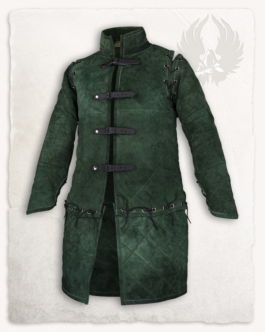 Gambesón medieval en ante modelo Arthur, verde