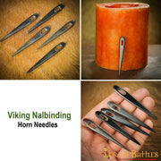 Set 5 agujas vikingas en cuerno (6 cm.)