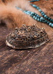Broche vikingo forma oval fantasía hecho a mano