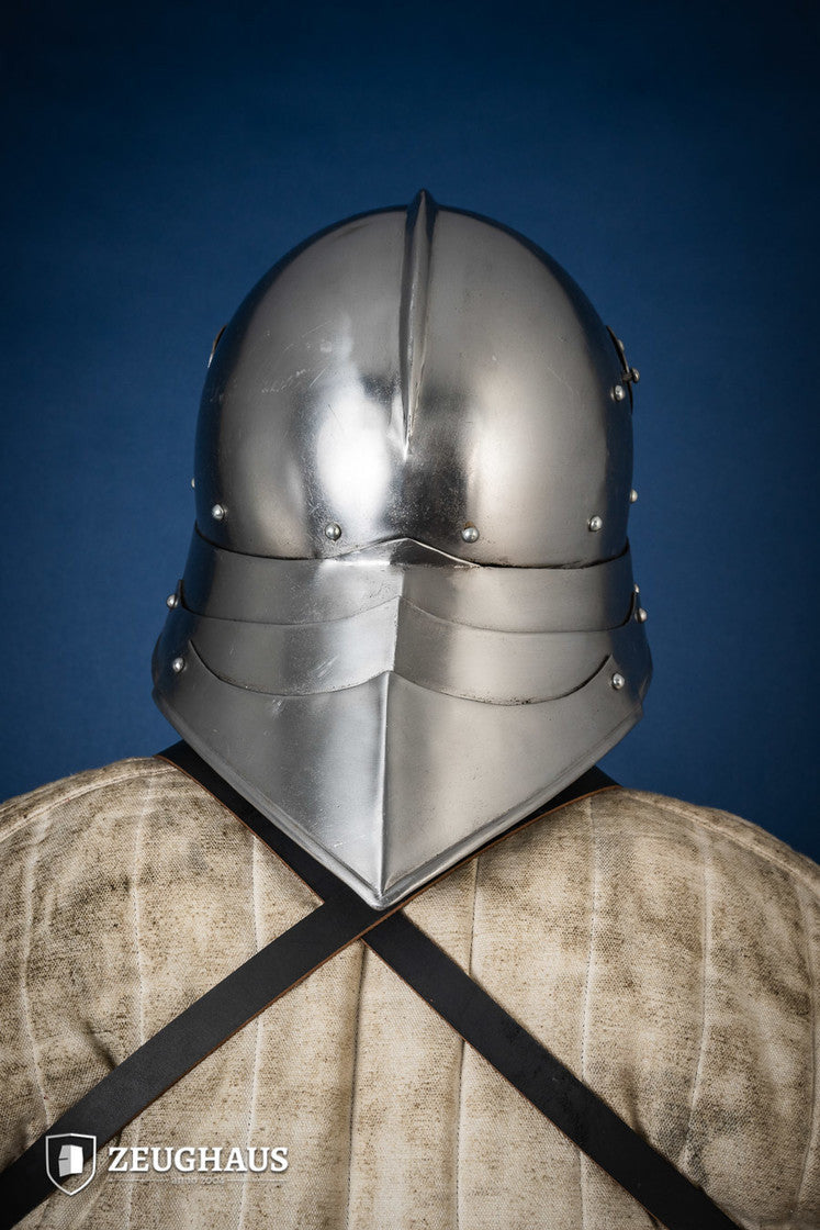 Casco Sallet Alemán S. XV, acero pulido (1,6 mm.)