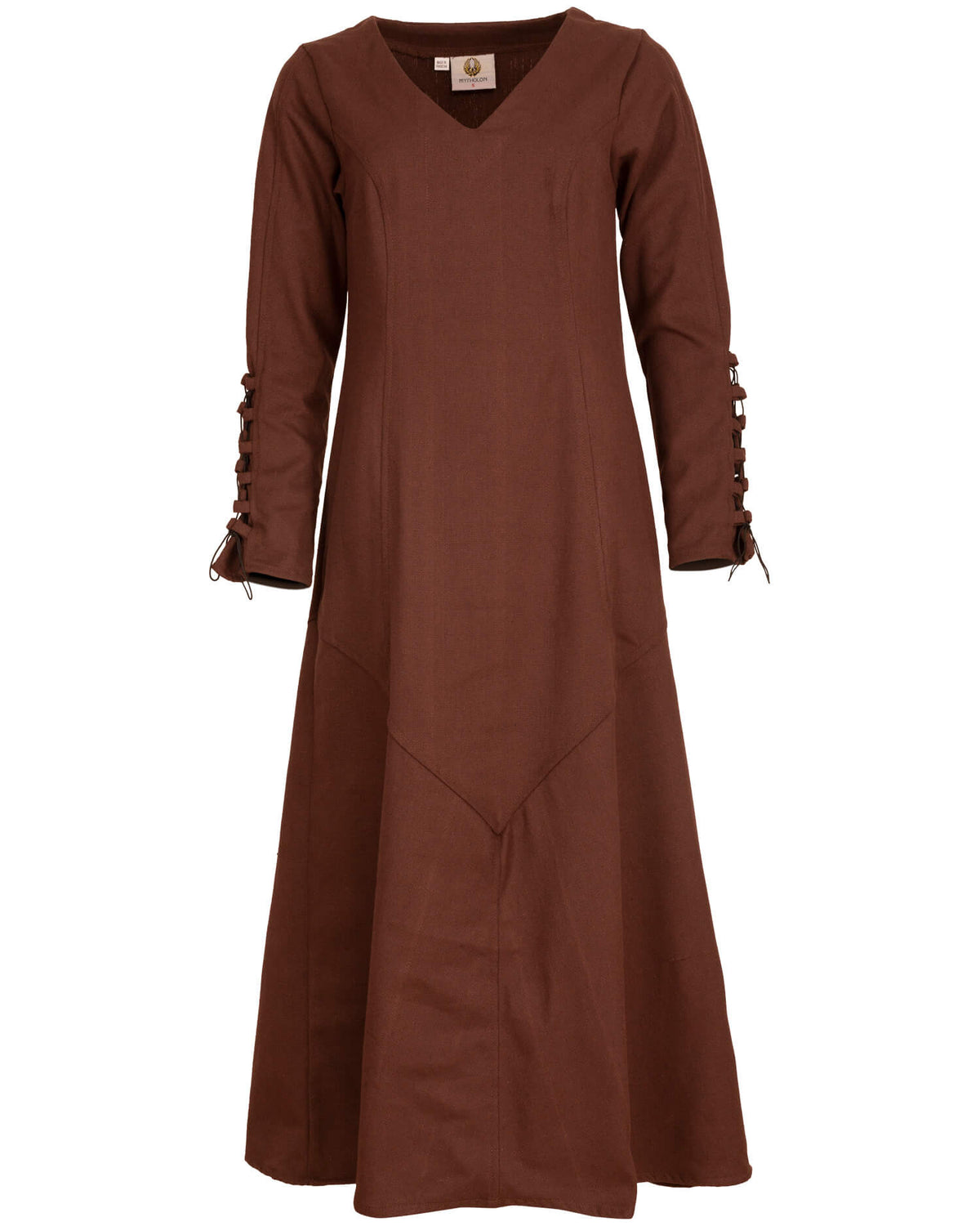 Túnica medieval larga en algodón modelo Antaris, color marrón