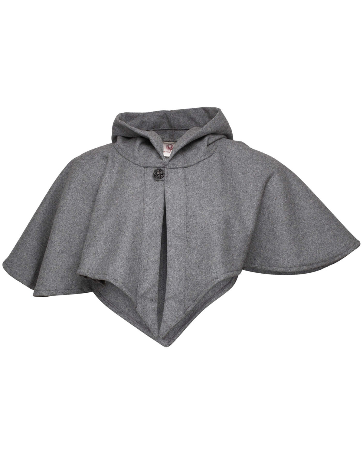 Capucha y cubrehombros medieval en lana gris