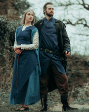 Vestido medieval algodón modelo Galatea, color azúl